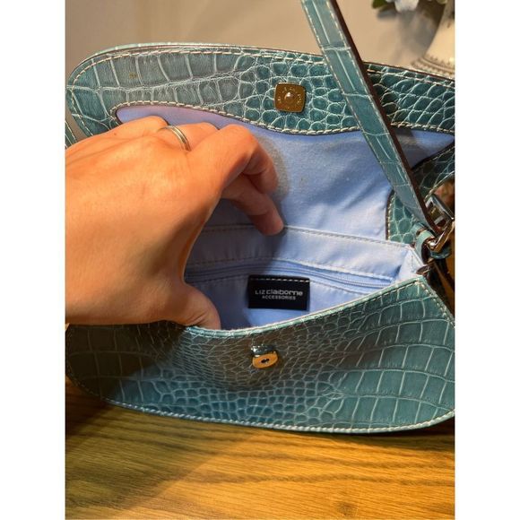 Mini bag Y2k turquoise vegan alligator skin - Picture 4 of 8